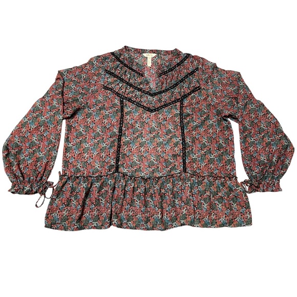Matilda Jane Tops - Matilda Jane Women's Floral Carol Peasant Long Sleeve Blouse Size XXL